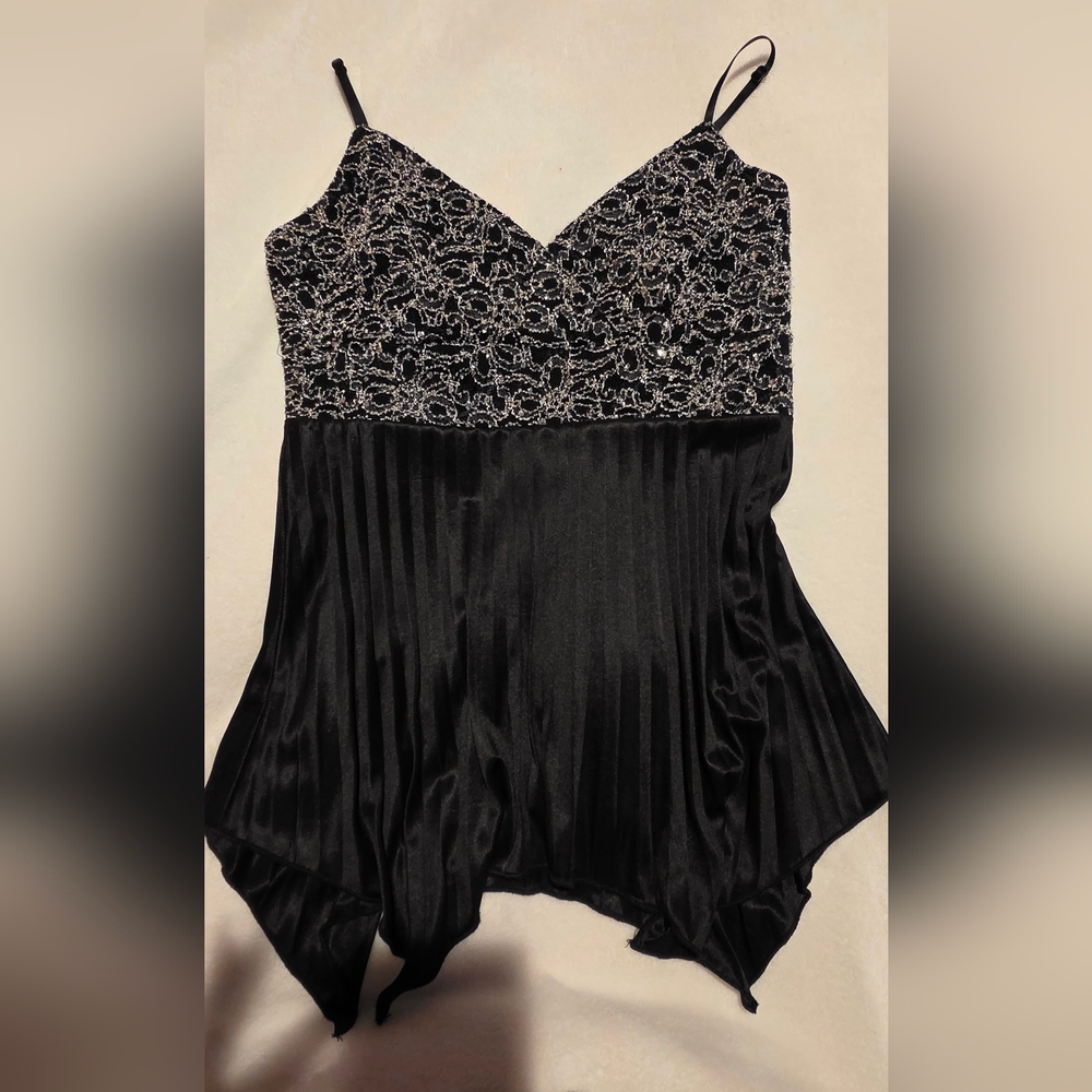 Y2k Black Silver Dressy Women's Top